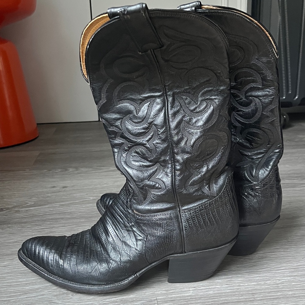 Justin Boots Tan and Black Leather